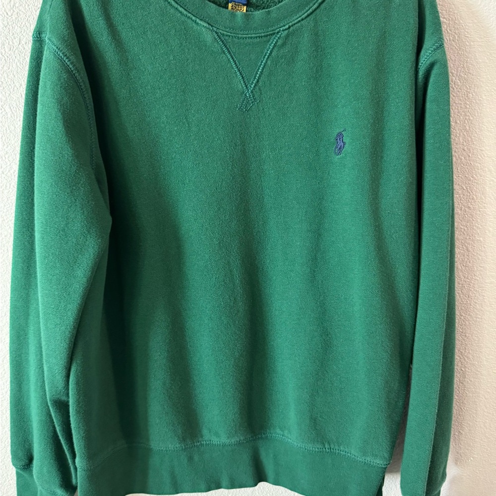Boys Polo by Ralph Lauren Classic Green Crewneck Sweater